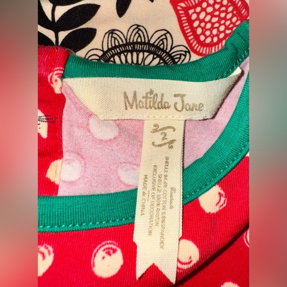 Matilda Jane GLAD TIDINGS Dress Size 2 Flutter Red Floral Girls Make Believe - Picture 3 of 5